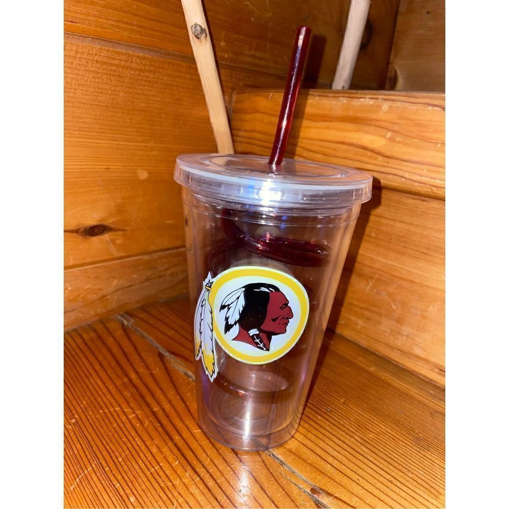 Washington Redskins Travel Insulated Tumbler Spiral Straw